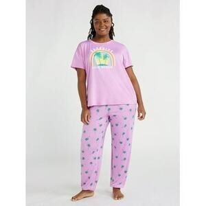 Joyspun Women's Short Sleeve T-Shirt and Jogger Pants Sleep Set  2-Piece NWT XL